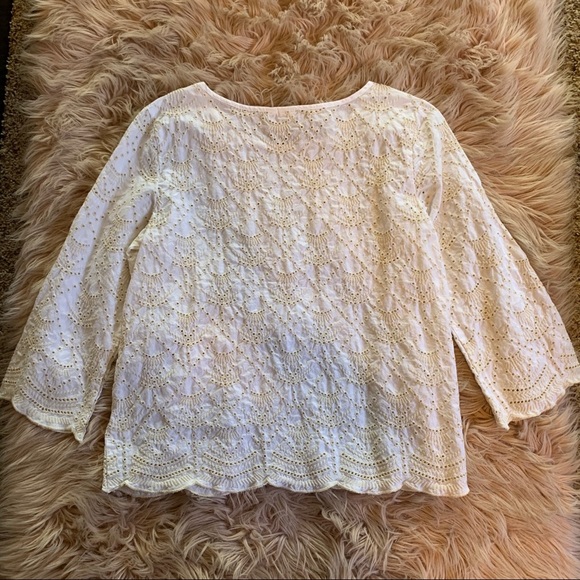 Gap White / Cream Eyelet Top size M - Picture 6 of 6